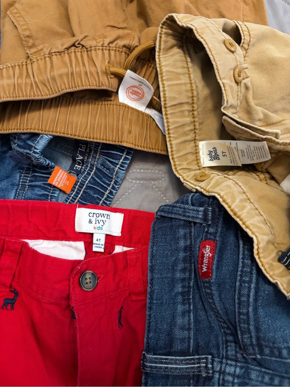 crown & ivy Kids Red Embroidered Cotton Shorts & Mixed Jeans Bundle